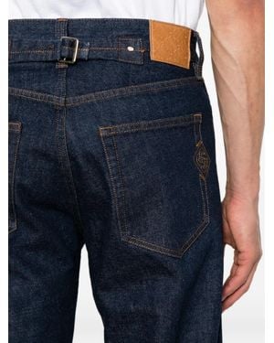 CASABLANCA Logo-Embroidered Straight-Leg Jeans - Blue