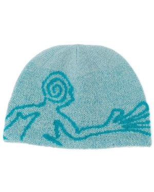 Hiking Patrol Graphic-Print Beanie - Blue