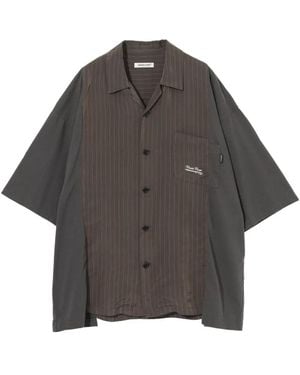 Undercover Striped Short-Sleeves Shirt - Gray