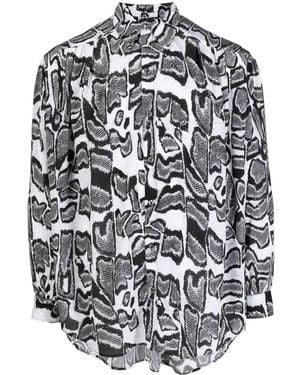 Edward Crutchley Abstract-Pattern Long-Sleeve Shirt - Grey