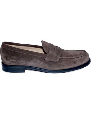 Kiton Penny Suede Loafers - Brown