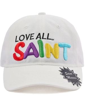 SAINT Mxxxxxx Embroidered-Logo Baseball Cap - White