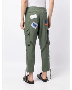 Greg Lauren Patchwork Cargo Trousers - Green