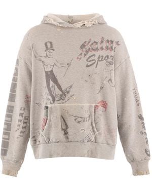SAINT Mxxxxxx Drawings Printed Hoodie - White