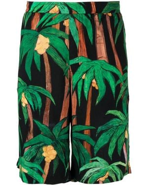 Endless Joy Palm Tree-Print Bermuda Shorts - Green