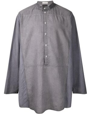 Nicolas Andreas Taralis Band-Collar Cotton Shirt - Grey