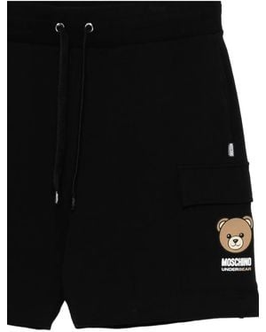 Moschino Teddy-Print Shorts - Black