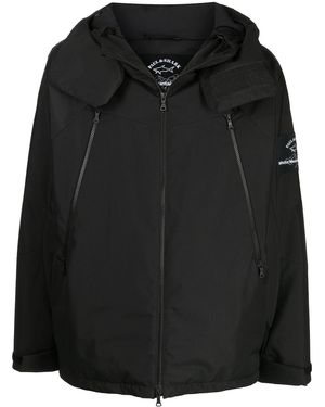 White Mountaineering Logo-Patch Hooded Jacket - Black