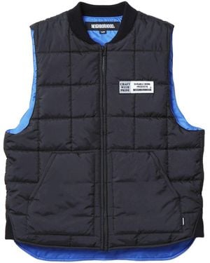 Neighborhood Quilted Zip Gilet - Blue