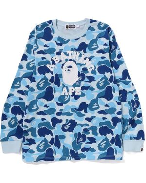 A Bathing Ape Camouflage-Print Long Sleeve T-Shirt - Blue