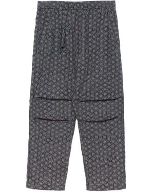 Maharishi Geometric-Pattern Track Trousers - Black