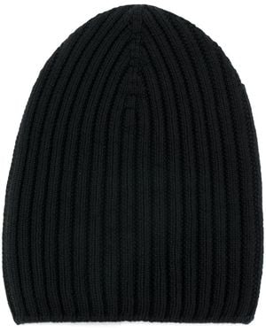 Barrie Ribbed-Knit Cashmere Beanie - Black