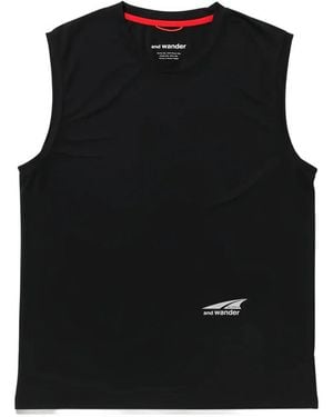 and wander Logo-Print Sleeveless T-Shirt - Black