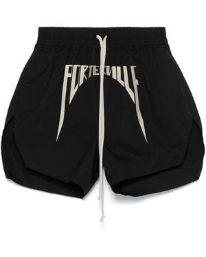 Rick Owens Motif-Embroidered Track Shorts - Black