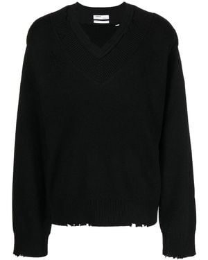 C2H4 Layered Distressed-finish Jumper - Black
