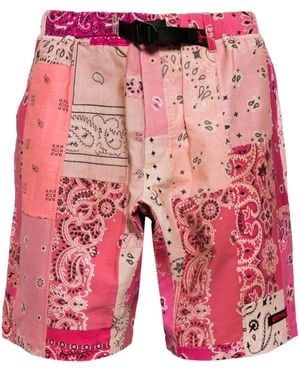 READYMADE Patchwork Bandana-Print Cotton Shorts - Red