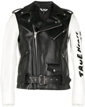 COMME DES GARÇON BLACK Contrasting-Sleeves Biker Jacket - Black