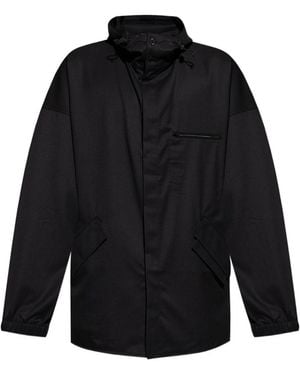 Y-3 Stripe-Print Hooded Jacket - Black