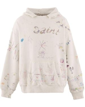 SAINT Mxxxxxx Coco Double Face Graphic-Print Hoodie - White