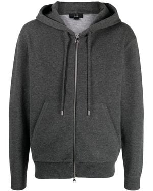 dunhill Long-Sleeves Zip-Up Hoodie - Grey