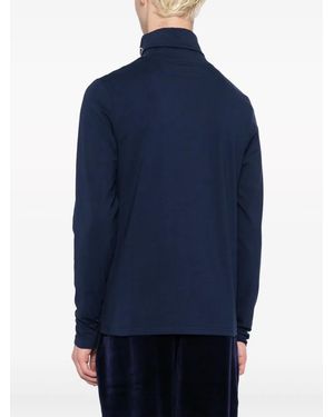 Sergio Tacchini Logo-Embroidered Roll-Neck Jumper - Blue