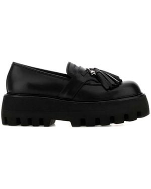 McQueen Tassel Platform Loafers - Black