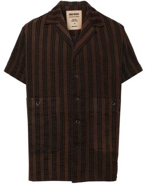 Uma Wang Striped Short Sleeves Shirt - Black