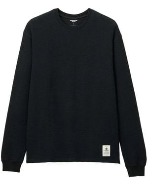 Momotaro Waffle-Knit Long-Sleeve T-Shirt - Black