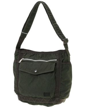 Porter-Yoshida and Co Zip-Pocket Shoulder Bag - Black