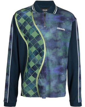 Ahluwalia Abstract-Print Polo Shirt - Blue