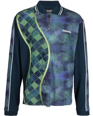 Ahluwalia Abstract-Print Polo Shirt - Blue