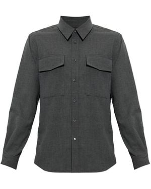 Ami Paris Flap-Pocket Shirt - Gray