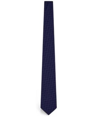 Giorgio Armani Zigzag-Jacquard Tie - Blue