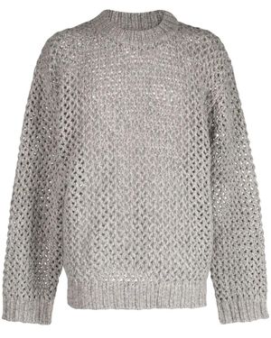 Holzweiler Open-Knit Merino Wool Jumper - Grey
