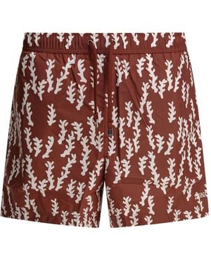 ZEGNA Swimwear With Printed Fantasy - Red