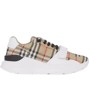 Burberry Leather And Fabric Low-Top Trainers - Brown