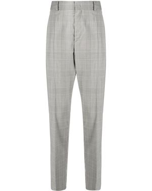 Isabel Marant Check-Print Cotton Tailored Trousers - Grey