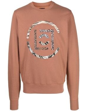 Clot Animal-Print Logo-Patch Sweatshirt - Pink