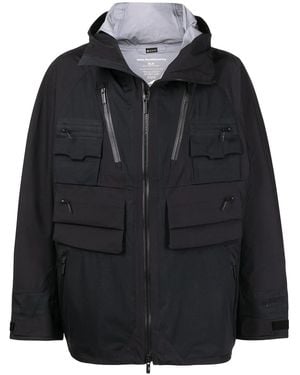 White Mountaineering Hooded Zipped Jacket - Black