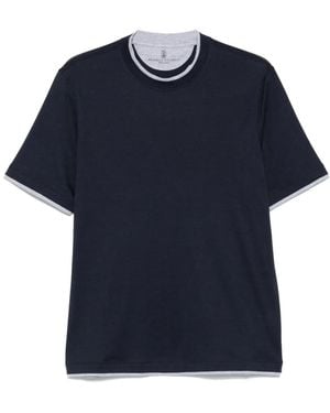 Brunello Cucinelli Layered-Effect Jerseyt-Shirt - Blue