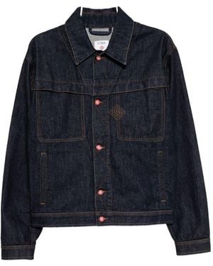 CASABLANCA Embroidered Logo Denim Jacket - Blue