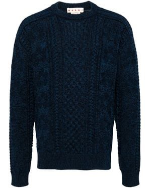 Marni Cable-Knit Cotton Jumper - Blue