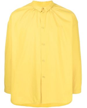 Toogood Gathered Long-Sleeve Linen Shirt - Yellow