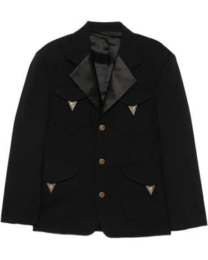 Versace Stretch Wool Blazer - Black