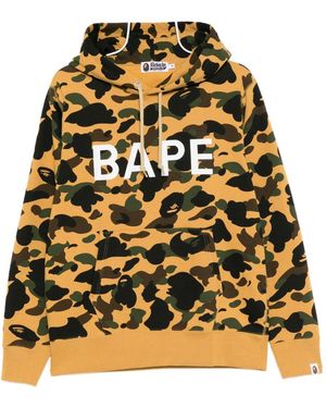 A Bathing Ape Camouflage Hoodie With Drawstring Hood - Yellow