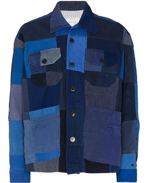 Greg Lauren French Artist Patchwork Jacket - Blue