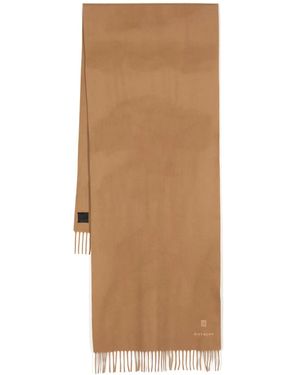 Givenchy Signature 4G-Embroidered Cashmere Scarf - Brown