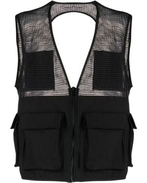Givenchy Zip-up Cotton Cargo Gilet - Black