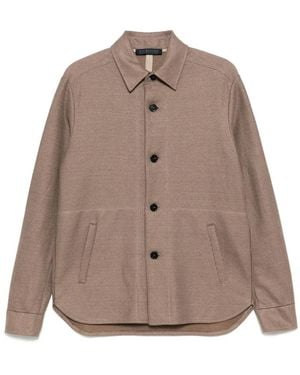 Harris Wharf London Button-Up Shirt Jacket - Brown