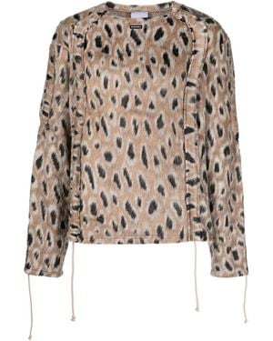 Bluemarble Leopard-print Brushed-finish Sweater - Multicolor